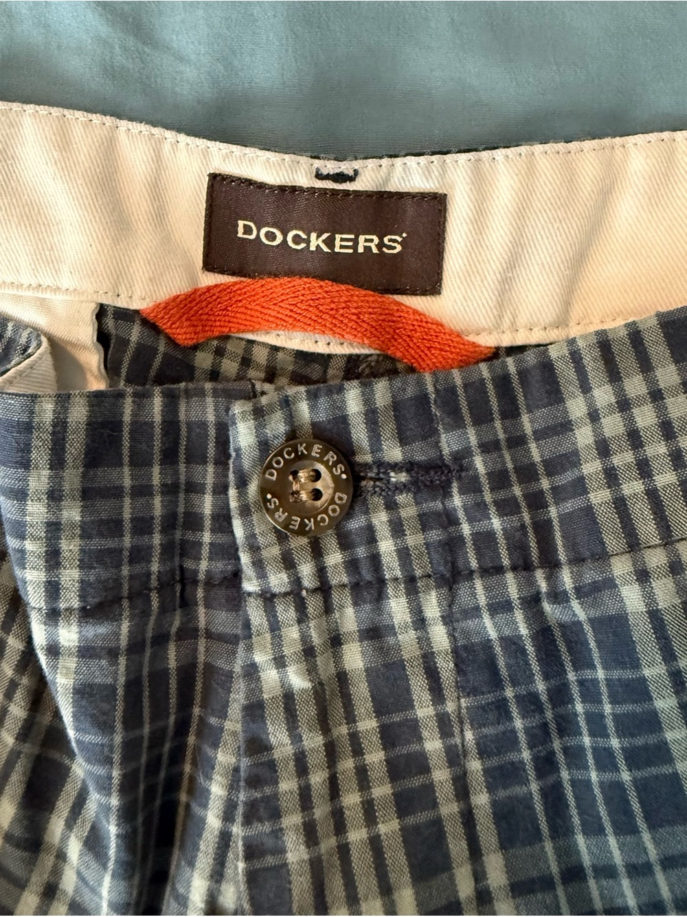 Dockers Navy Plaid Chinos with Subtle Check